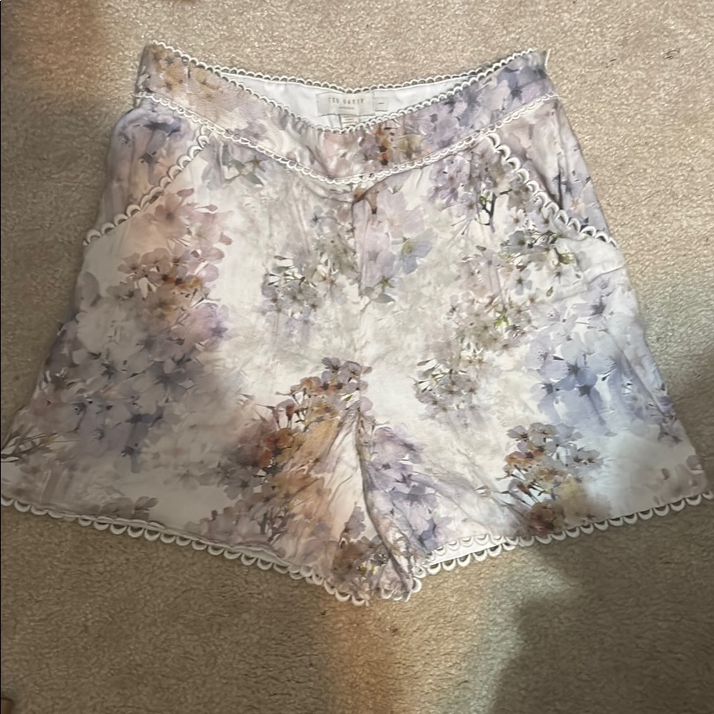 Ted baker London Floral Lace Trim Shorts
